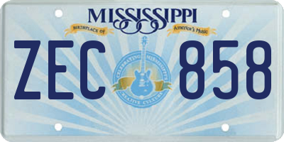 MS license plate ZEC858