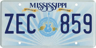 MS license plate ZEC859
