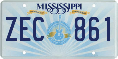 MS license plate ZEC861