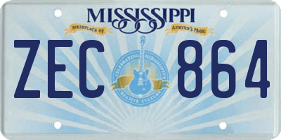 MS license plate ZEC864