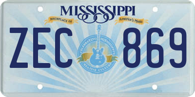 MS license plate ZEC869