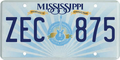MS license plate ZEC875
