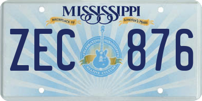 MS license plate ZEC876