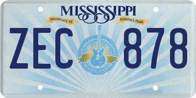 MS license plate ZEC878