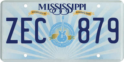 MS license plate ZEC879