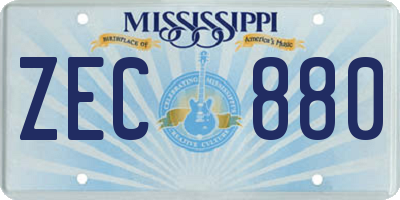MS license plate ZEC880