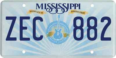 MS license plate ZEC882