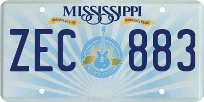 MS license plate ZEC883