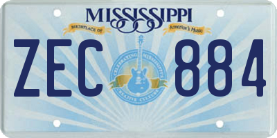 MS license plate ZEC884