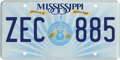 MS license plate ZEC885
