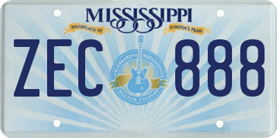 MS license plate ZEC888