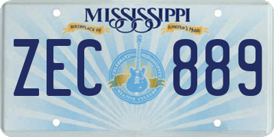 MS license plate ZEC889