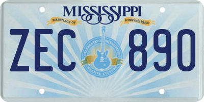 MS license plate ZEC890