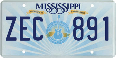 MS license plate ZEC891