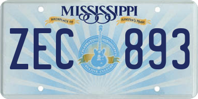 MS license plate ZEC893