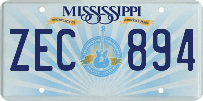 MS license plate ZEC894