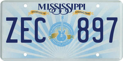 MS license plate ZEC897