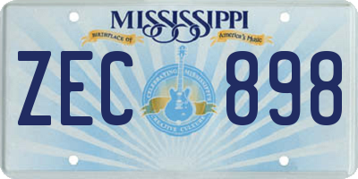 MS license plate ZEC898