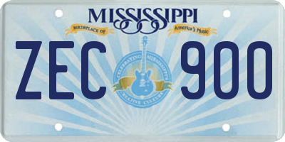 MS license plate ZEC900
