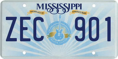 MS license plate ZEC901