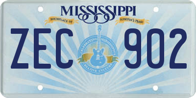 MS license plate ZEC902
