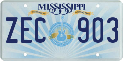 MS license plate ZEC903