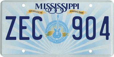 MS license plate ZEC904