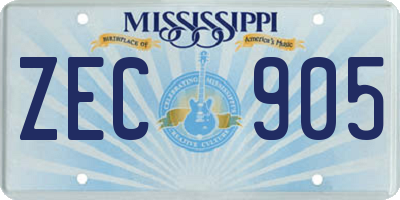 MS license plate ZEC905