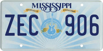 MS license plate ZEC906