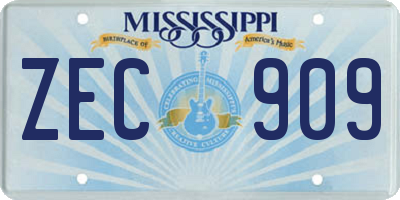 MS license plate ZEC909