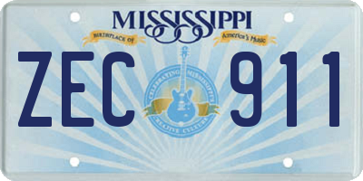 MS license plate ZEC911
