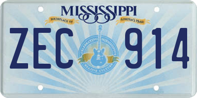 MS license plate ZEC914