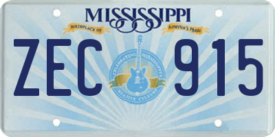 MS license plate ZEC915