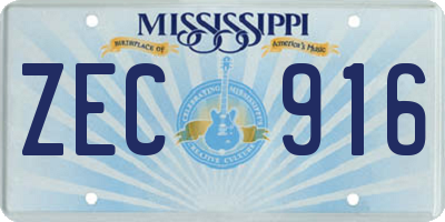 MS license plate ZEC916