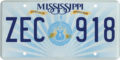 MS license plate ZEC918