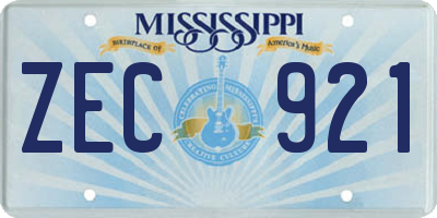 MS license plate ZEC921
