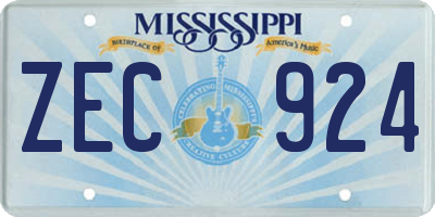 MS license plate ZEC924