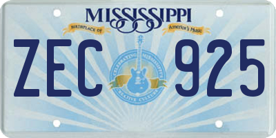 MS license plate ZEC925