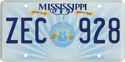 MS license plate ZEC928