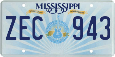 MS license plate ZEC943