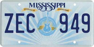 MS license plate ZEC949