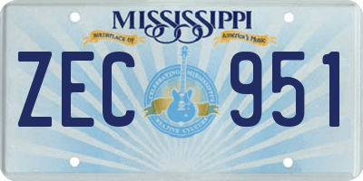 MS license plate ZEC951