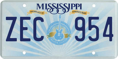 MS license plate ZEC954