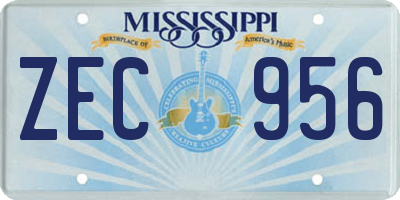 MS license plate ZEC956