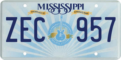 MS license plate ZEC957