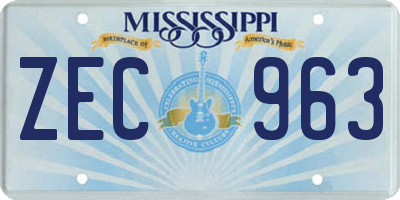 MS license plate ZEC963