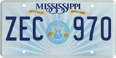MS license plate ZEC970
