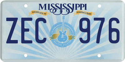 MS license plate ZEC976