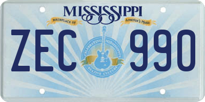 MS license plate ZEC990