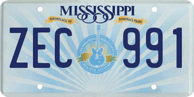MS license plate ZEC991